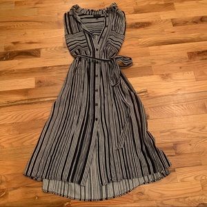 Who What Wear Striped Midi Shirt Dress